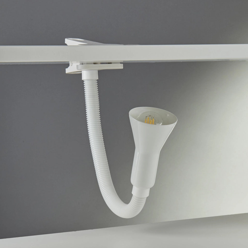Lampada Contemporanea Desk Partners Acciaio Bianco Policarbonato 1 Luce E14