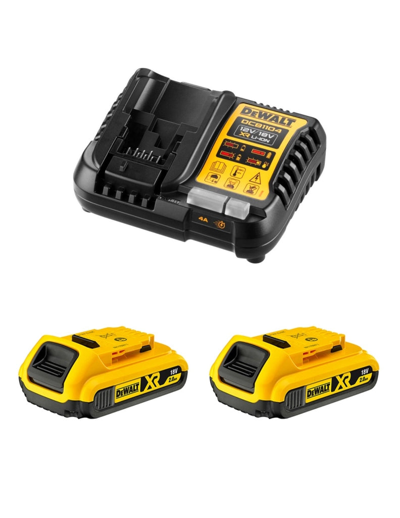 Power Set DeWALT DCB1104D2 (2 x 2,0 Ah + DCB1104)