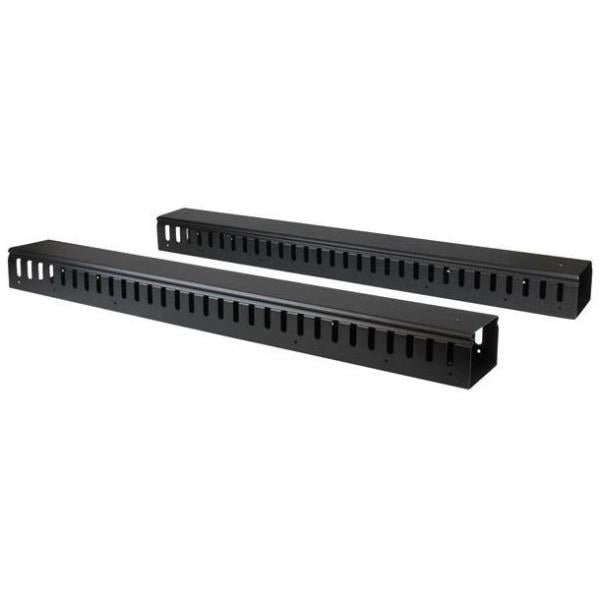 Startech.com pannello gestione cavi orizzontale per armadi rack 40u - sistema gestione passacavi con ganci - CMVER40UF