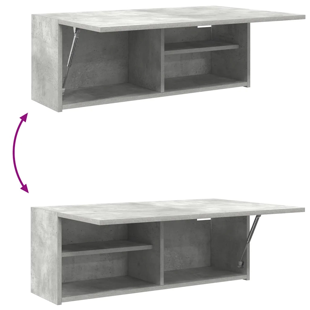 Armadietto da Bagno Grigio Cemento 80x25x30 cm in Truciolato