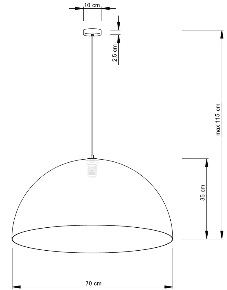 Lampada a sospensione Sfera oro/nero Ø70 E27 Sigma Lighting