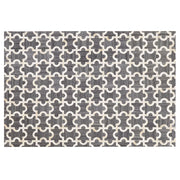 Tappeto tappetino Grigio e Beige Pelle di vacchetta Jacquard Puzzle Motivo Geometrico Retro 160 x 230 cm