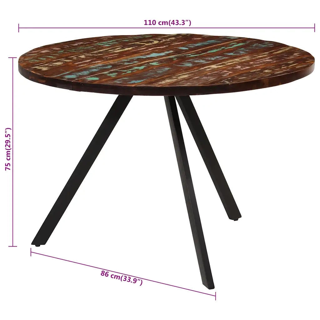 Tavolo da Pranzo 110x75 cm in Legno Massello di Recupero 338477