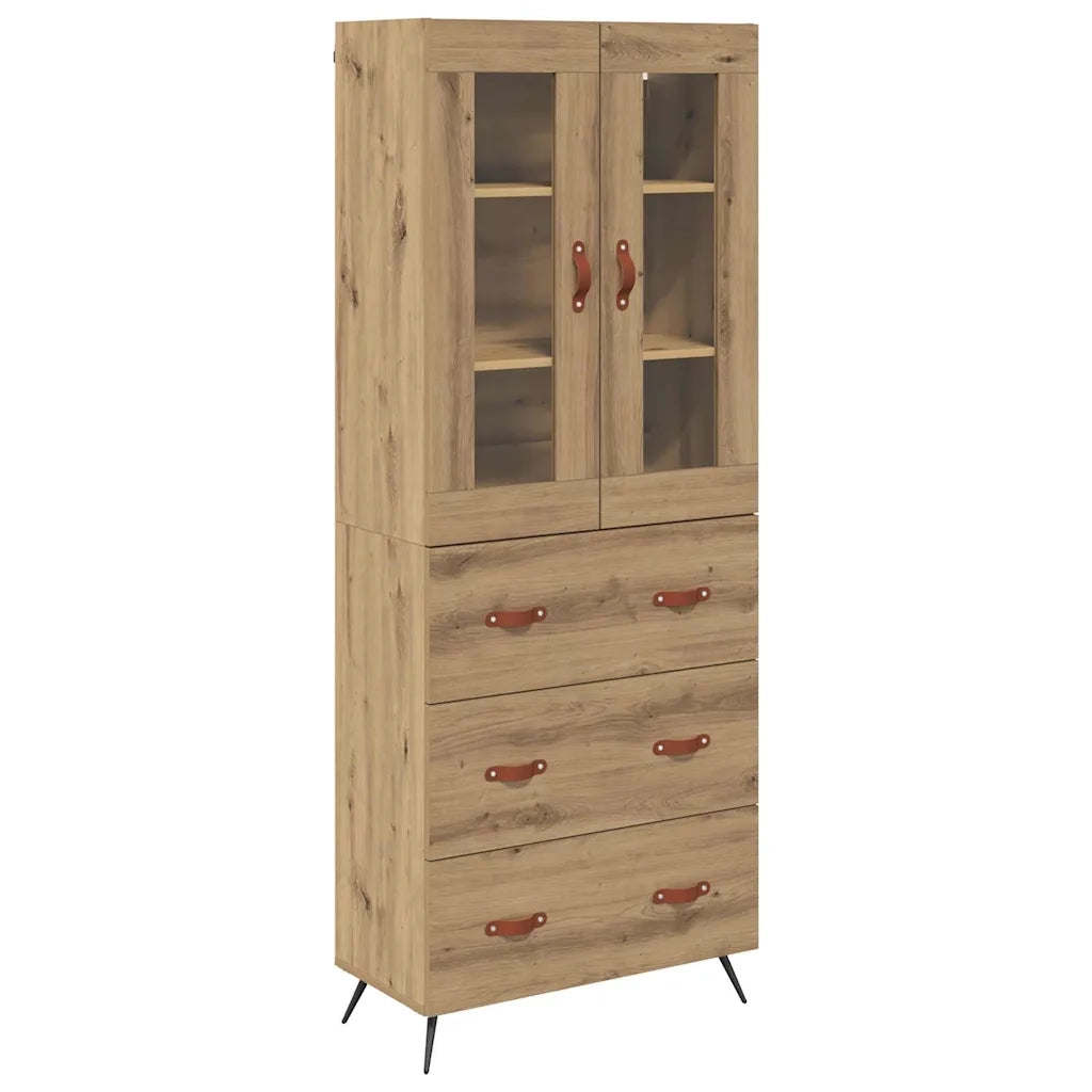 Credenza | Armadietto alto con ripiano 2 pcs Rovere artigianale
