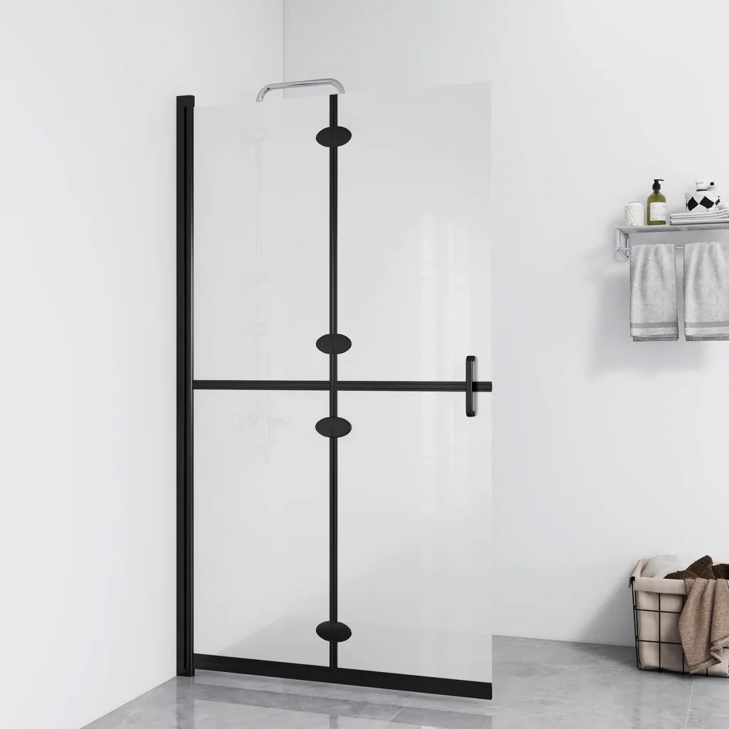 Parete per Doccia Walk-in Pieghevole in Vetro ESG 90x190 cm 151194