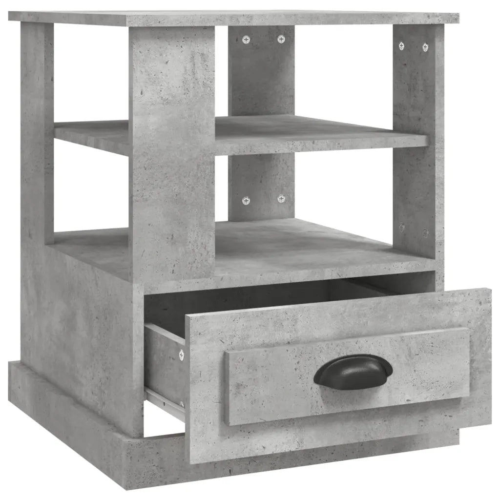 Tavolino Grigio Cemento 50x50x60 cm in Legno Multistrato 816412
