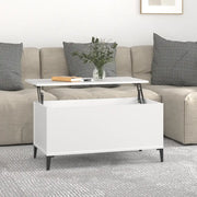 Tavolino da Salotto Bianco 90x44,5x45 cm in Legno Multistrato