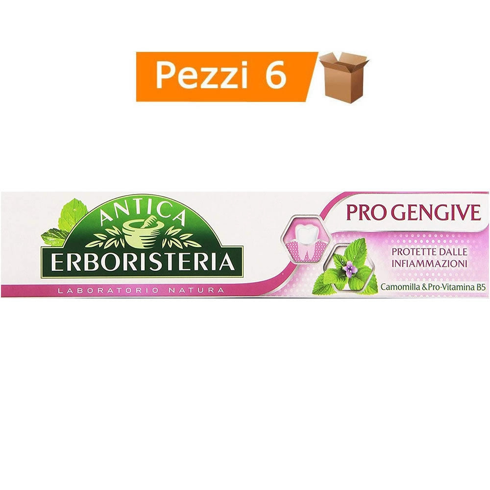Multipack da 6 dentifrici antica erboristeria pro gengive confezioni da 75 ml ciascuna