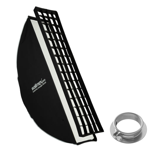 Essential Striplight Softbox 30x120cm + adattatore softbox per Profoto (diametro esterno: 15,2 cm), ruotabile a 360°, facile da montare, griglia inclusa, adattatore Bowens