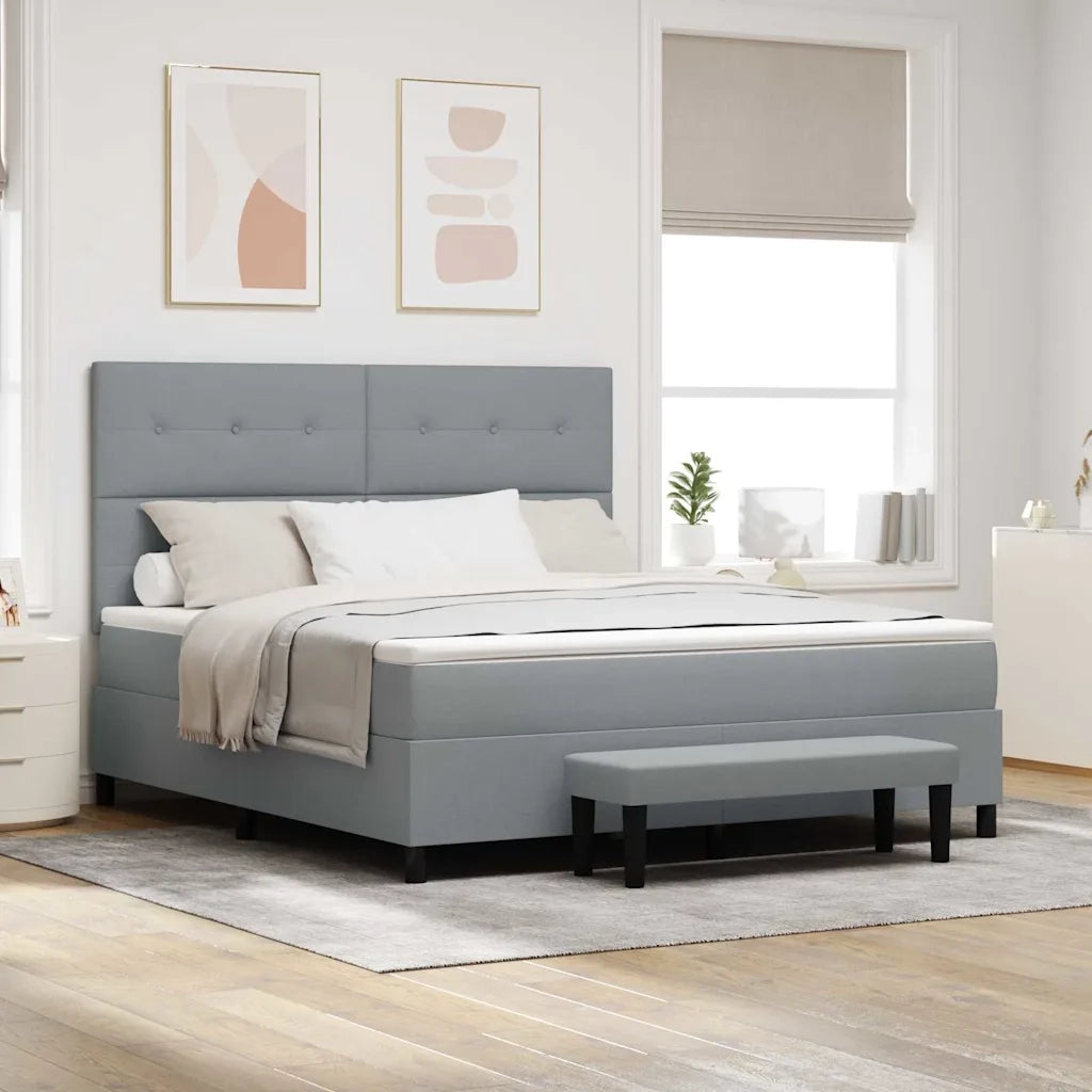Letto a molle con testiera Grigio chiaro 180 x 200 cm Tessuto 3344086