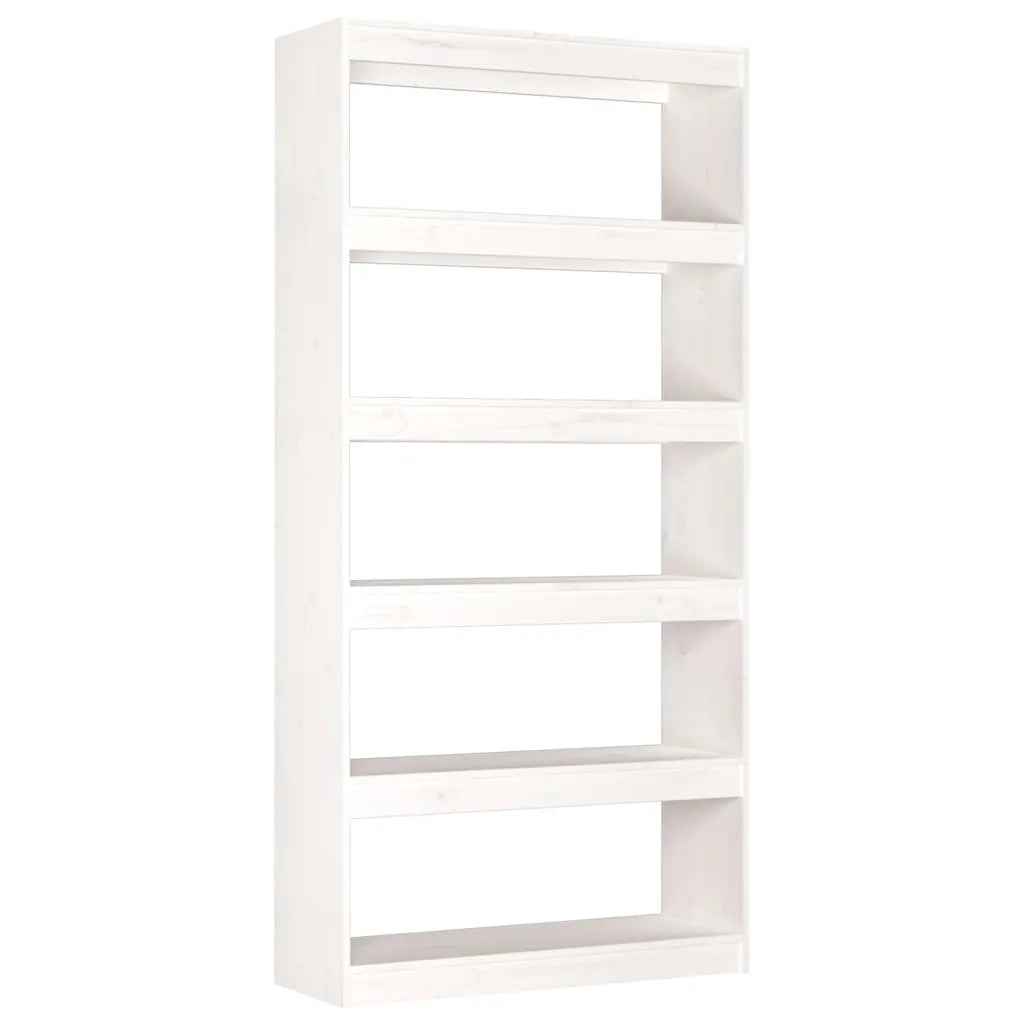 Libreria/Divisorio Bianco 80x30x167,4 cm Legno Massello di Pino 808199