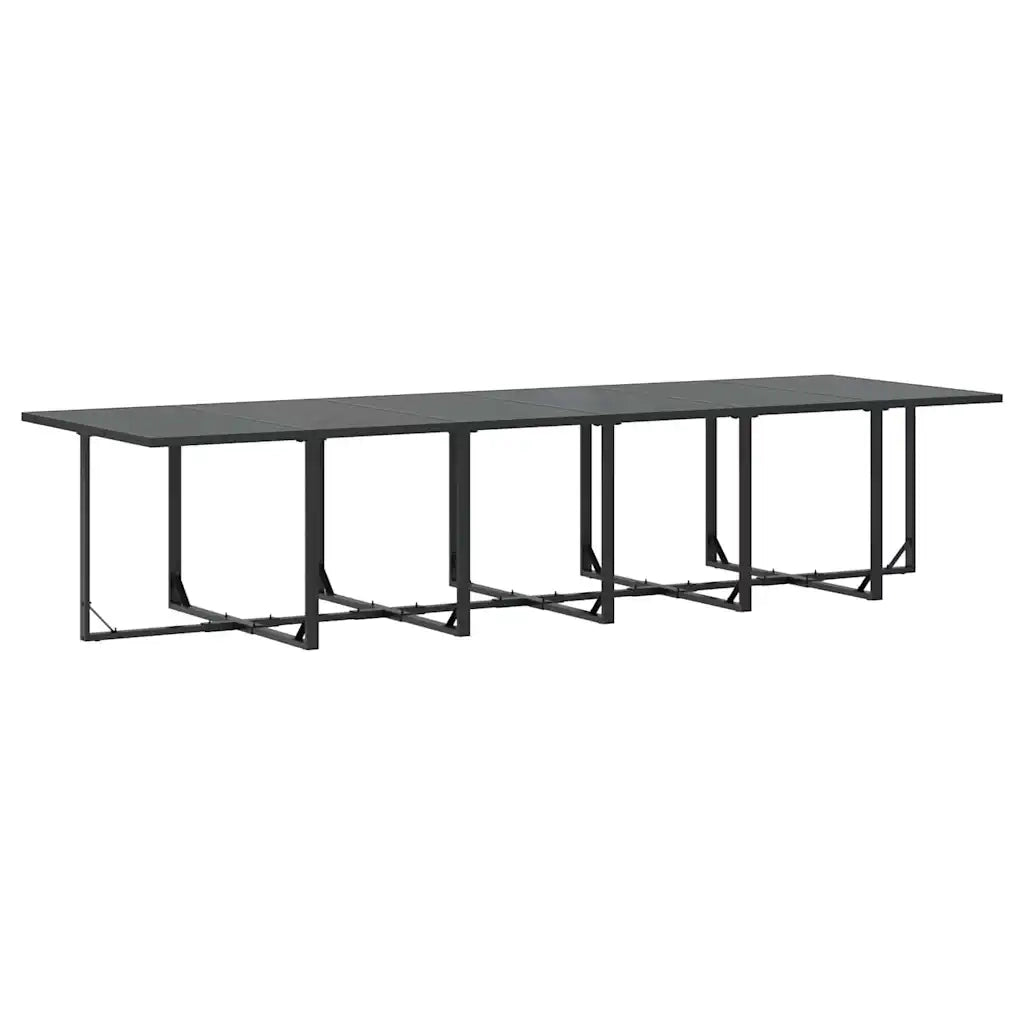 Set da Pranzo per Giardino 17 pcs Nero Acciaio 3335867