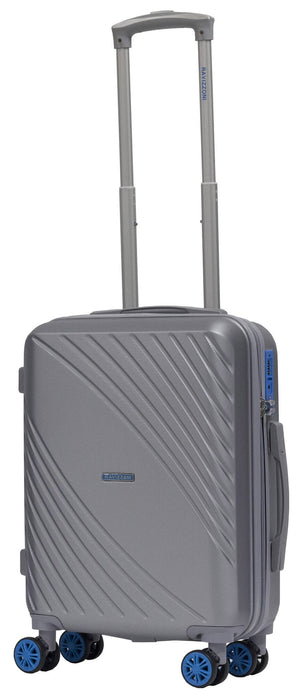 Set 3 Valigie Trolley Rigide in ABS 4 Ruote TSA Ravizzoni Fresh Silver e Blu