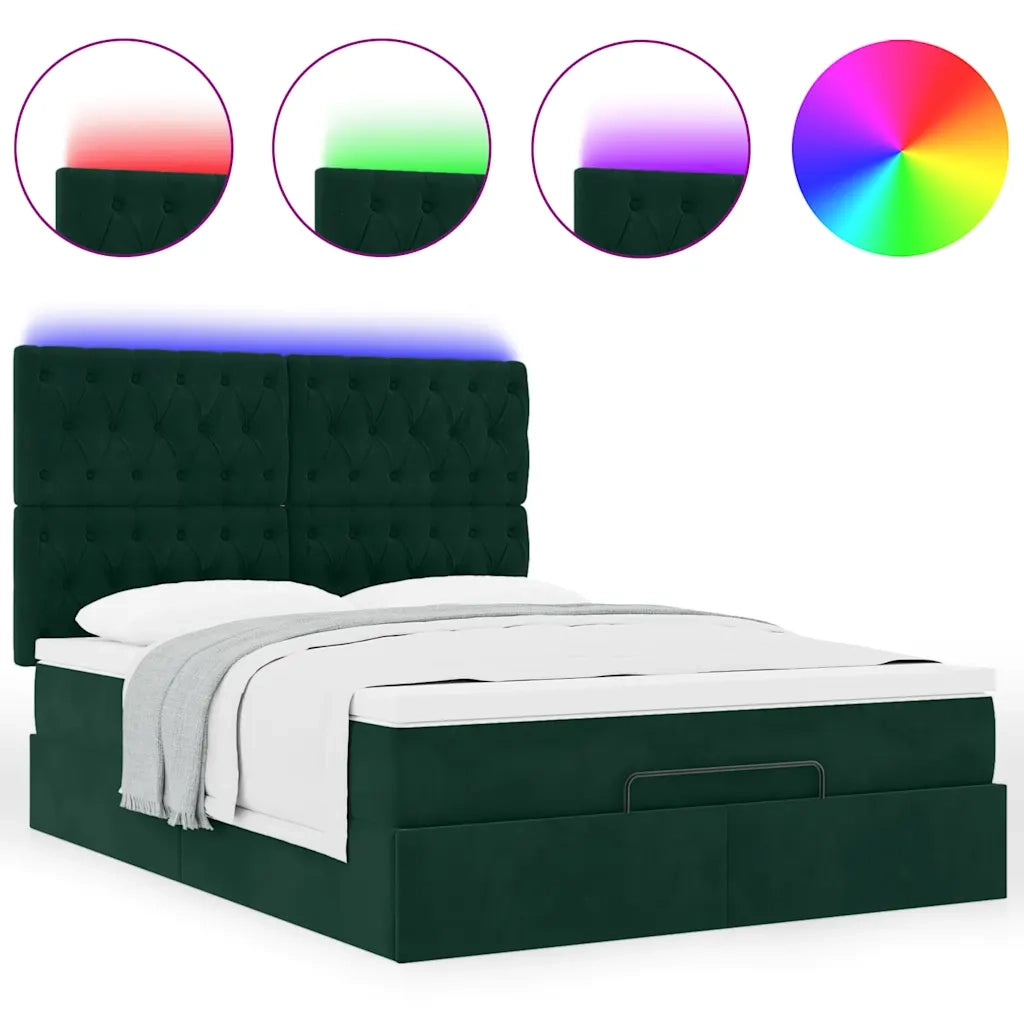 Struttura Letto Pouf con Materassi 140x190 cm in Velluto 3314393