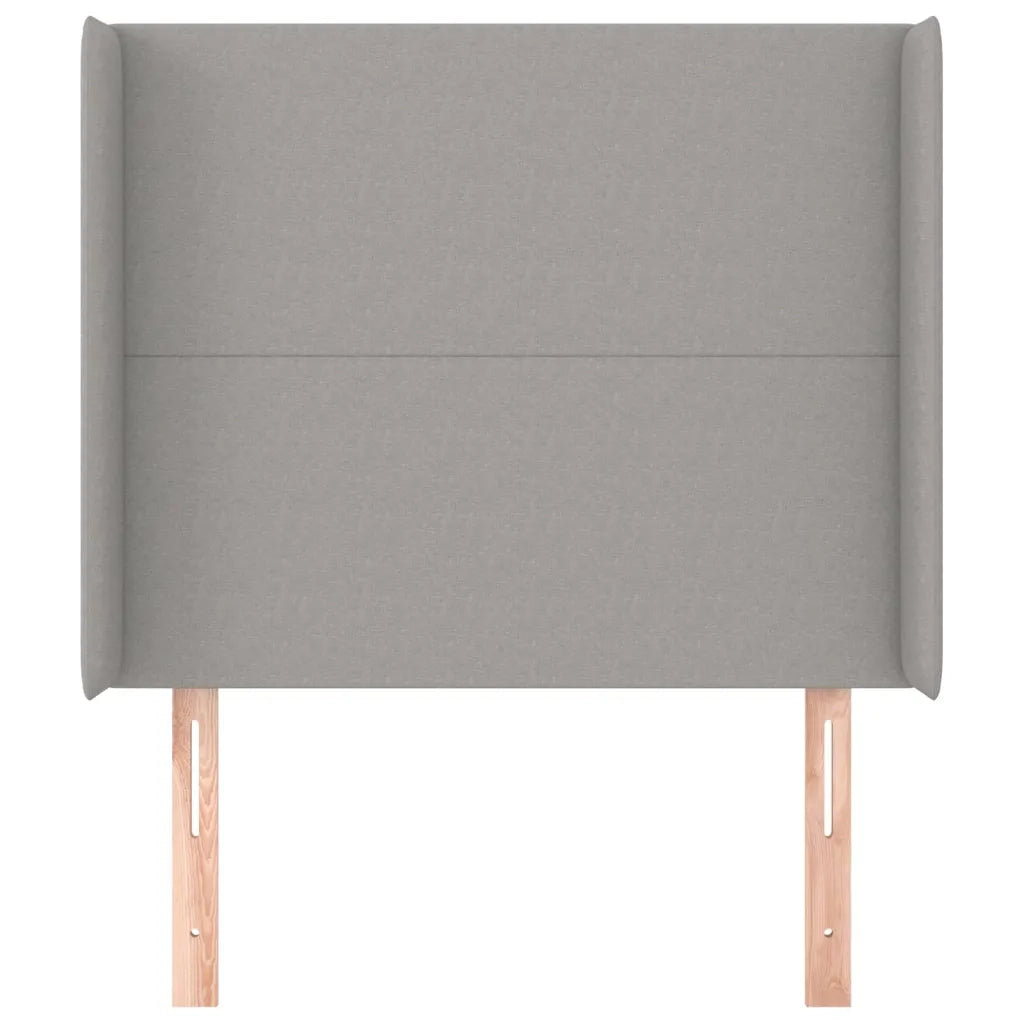 Testiera | Testata ad Orecchio Grigio Chiaro 93x16x118/128 cm in Tessuto