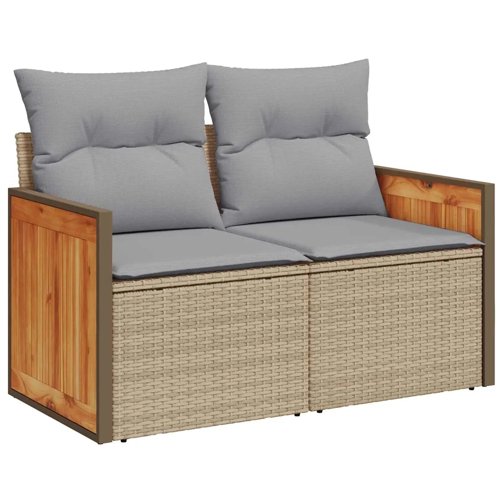 Set Divano da Giardino 9 pcs Beige e Grigio Chiaro polyrattan 3365252