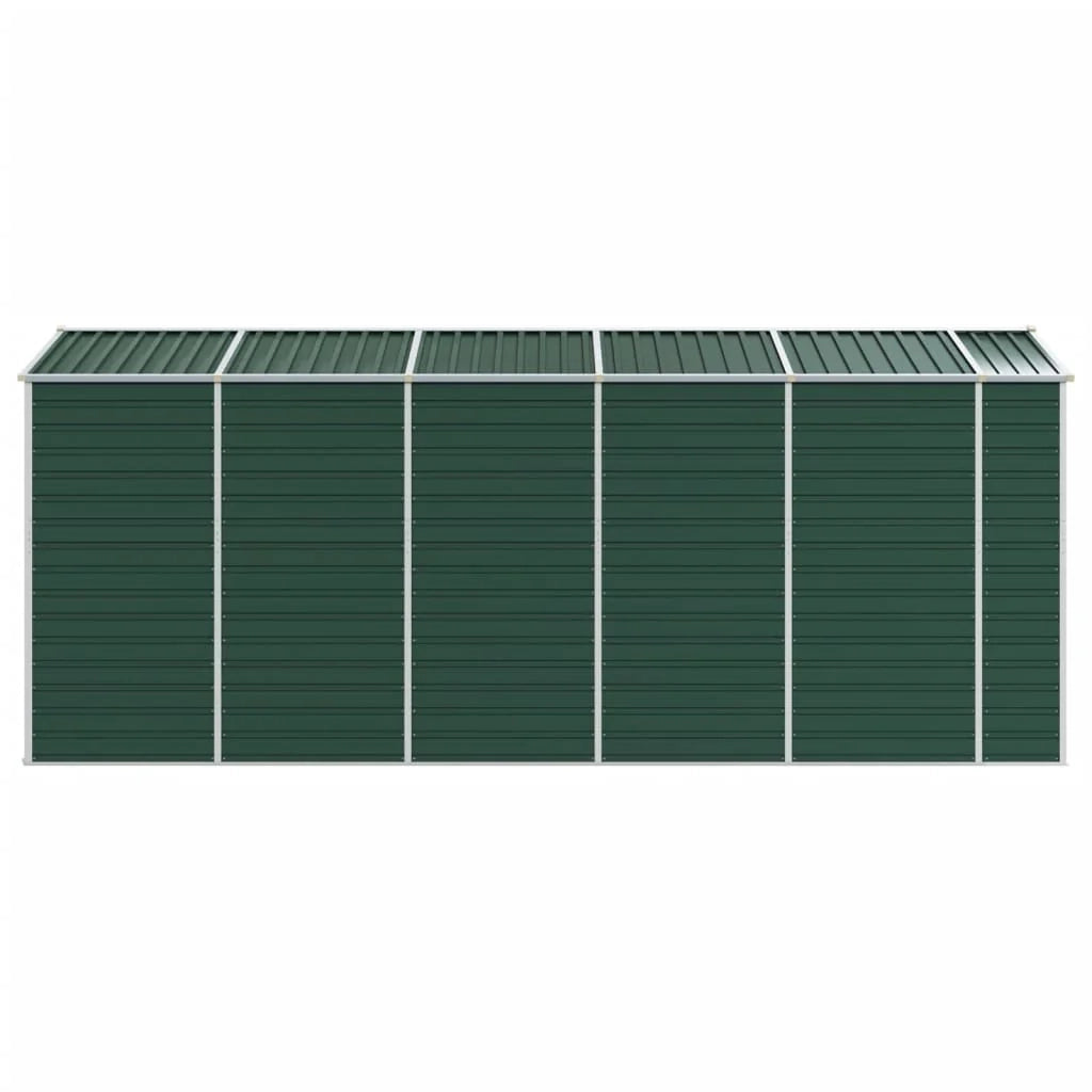 Casetta da giardino cabina ripostiglio casetta da esterno robusta casetta per attrezzi 191 x 470 x 198 cm acciaio zincato verde 02_0022351