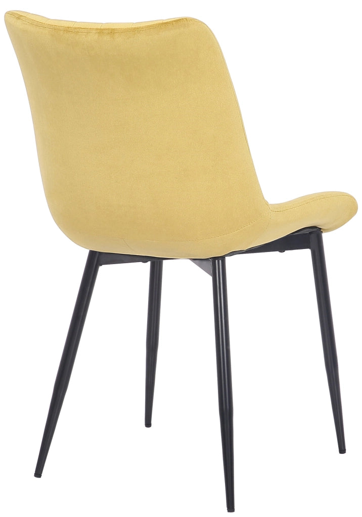 Set di 2 sedie Rahden in velluto giallo