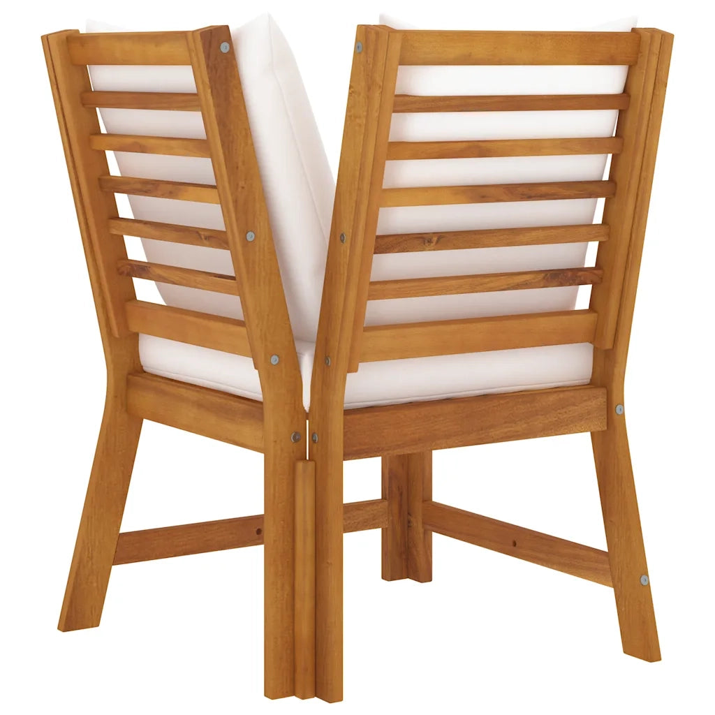 Divano Angolare Modulare Cuscini-Sofa-Divanetto Crema in Massello di Acacia