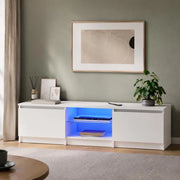 TV Cabinet With LED Lights White 140x40x36 Cm