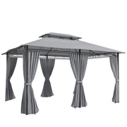 Gazebo da giardino; gazebo esterno con tende; tetto ventilato; grigio scuro