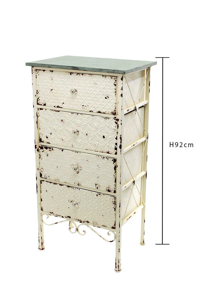 Mobile in Metallo con 4 Cassetti H 92 cm