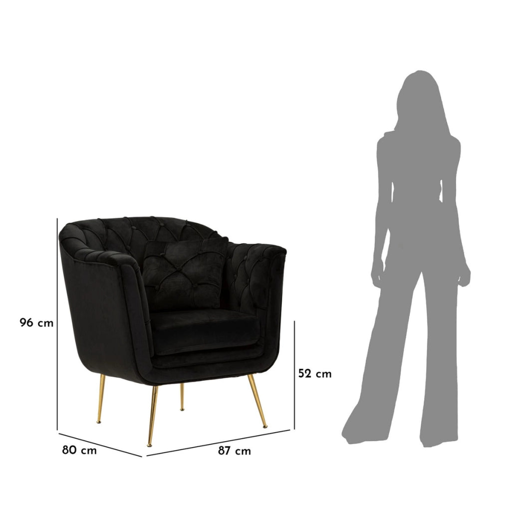 Poltrona VKH897, Nero, Poliestere, 88x83x91 cm