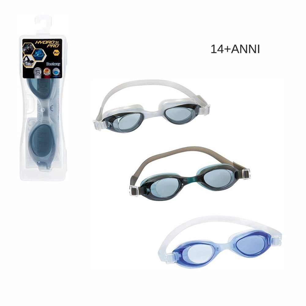Trade Shop - Occhialini Da Nuoto Hydro Pro Actiwear 14+ Anni In Silicone Regolabile 3 Colori 21051y -