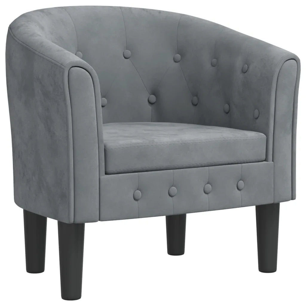 Divano Sedia-Poltrona Cabriolet Grigio Scuro in Velluto 695366