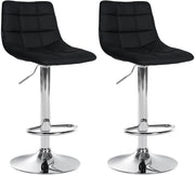 Set di 2 sgabelli da bar Jerry in similpelle nero,cromo