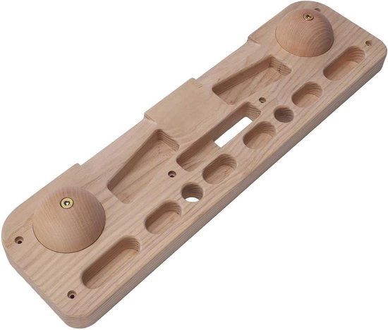 Pannello di appoggio in legno per arrampicata su roccia e allenamento al chiodo con inclinazioni e fori per le dita