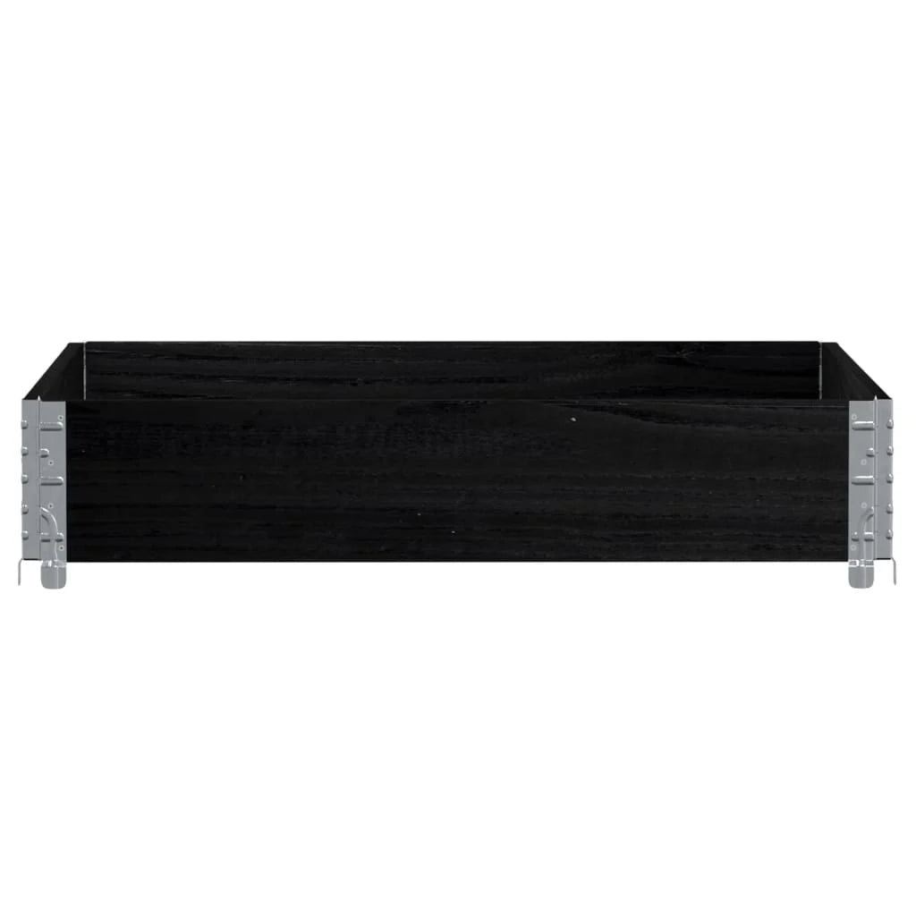 Vassoio per fioriera aiuola rialzata piante fiori terrazza giardino 100 x 100 cm legno massello di pino nero 02_0037246