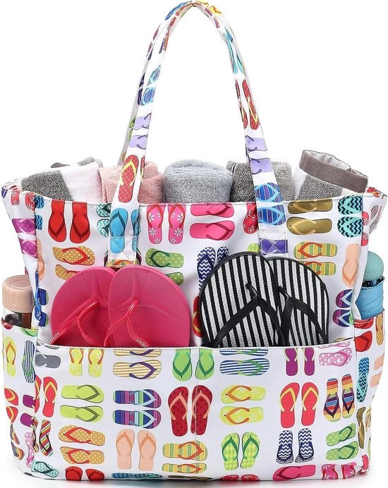 Sacca per donna - Grande, impermeabile e idrodinamico con chiusura a zip per piscina e palestra - Ideale per viaggi con tasca per oggetti bagnati