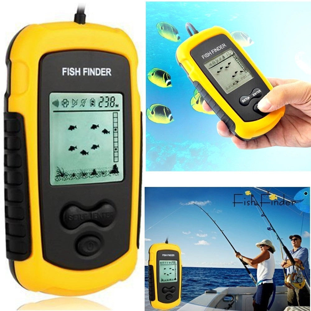 Trade Shop - Ecoscandaglio Sonar Sonda Portatile Pesca Acqua Dolce Salata Cerca Pesci -