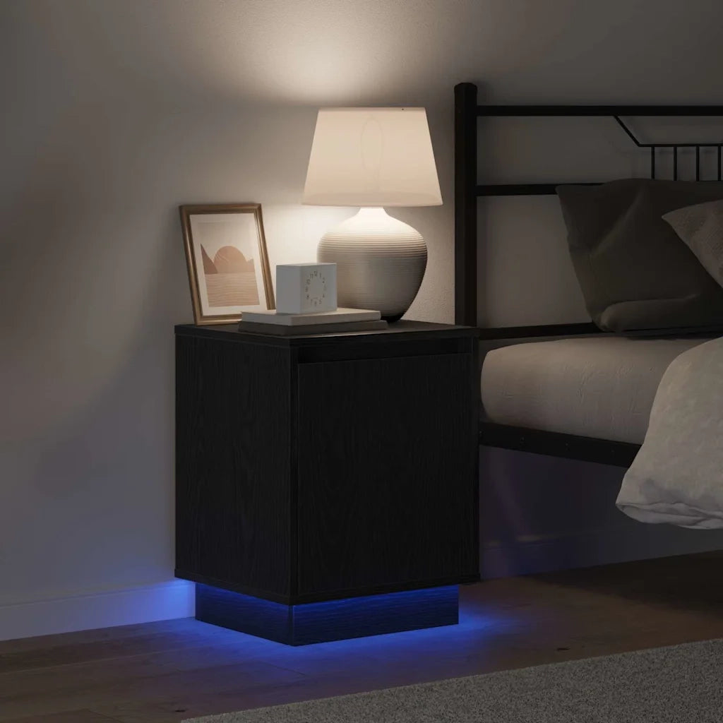 Set di 2 Comodini | Armadio da Notte | Mobiletto da notte Rovere Nero 39 x 34,5 x 50 cm