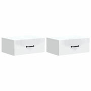 Mobiletto da notte a muro 2 pcs Bianco 49 x 34,5 x 20 cm