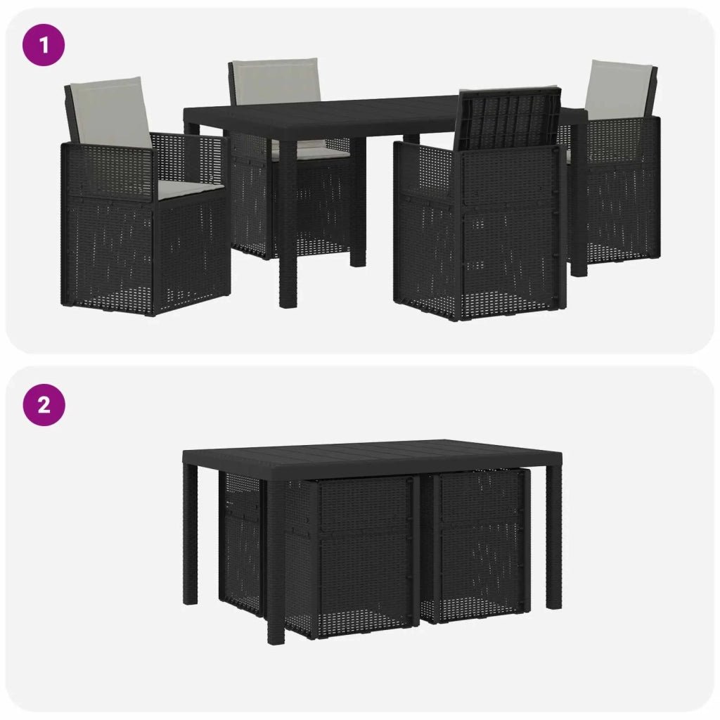 Set da Pranzo per Giardino 5 pcs Antracite e Grigio chiaro PP 3430058
