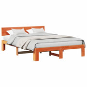 Letto matrimoniale | Letto per adulti | Struttura del letto Marrone cerato 160 x 200 cm Pino massello