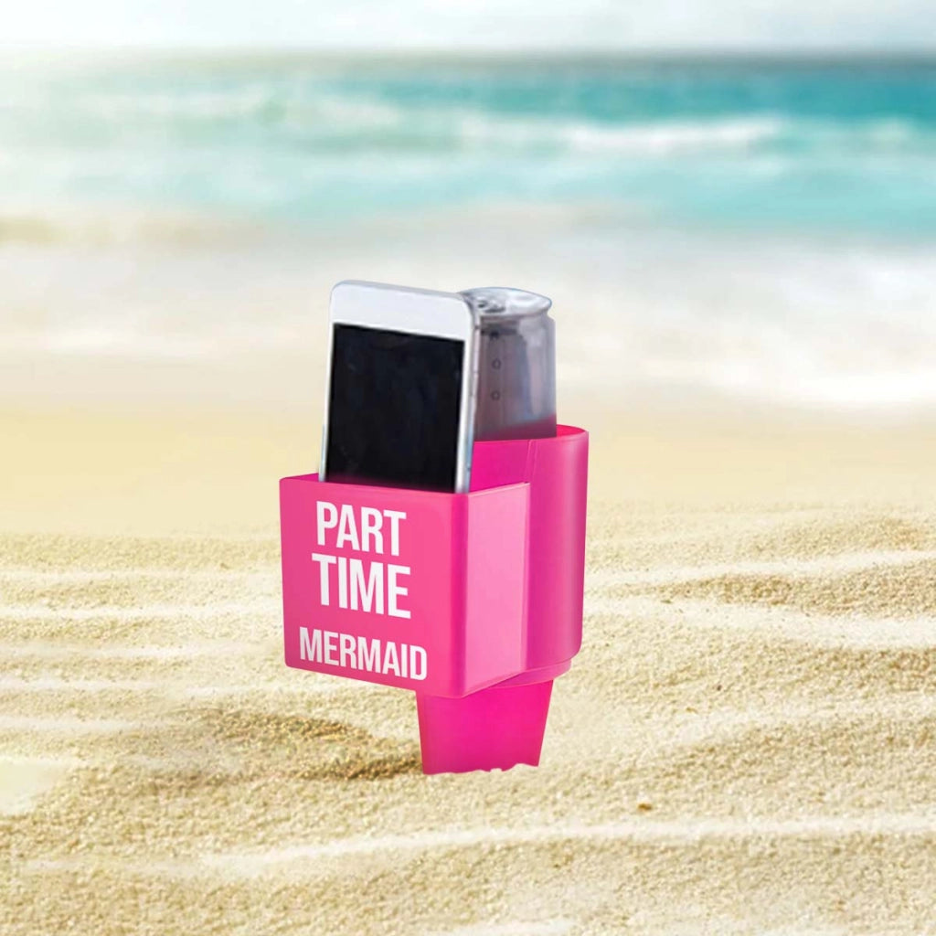 Portabicchieri da spiaggia per bevande e telefono con scomparto frontale Rosa Cuisine Elegance