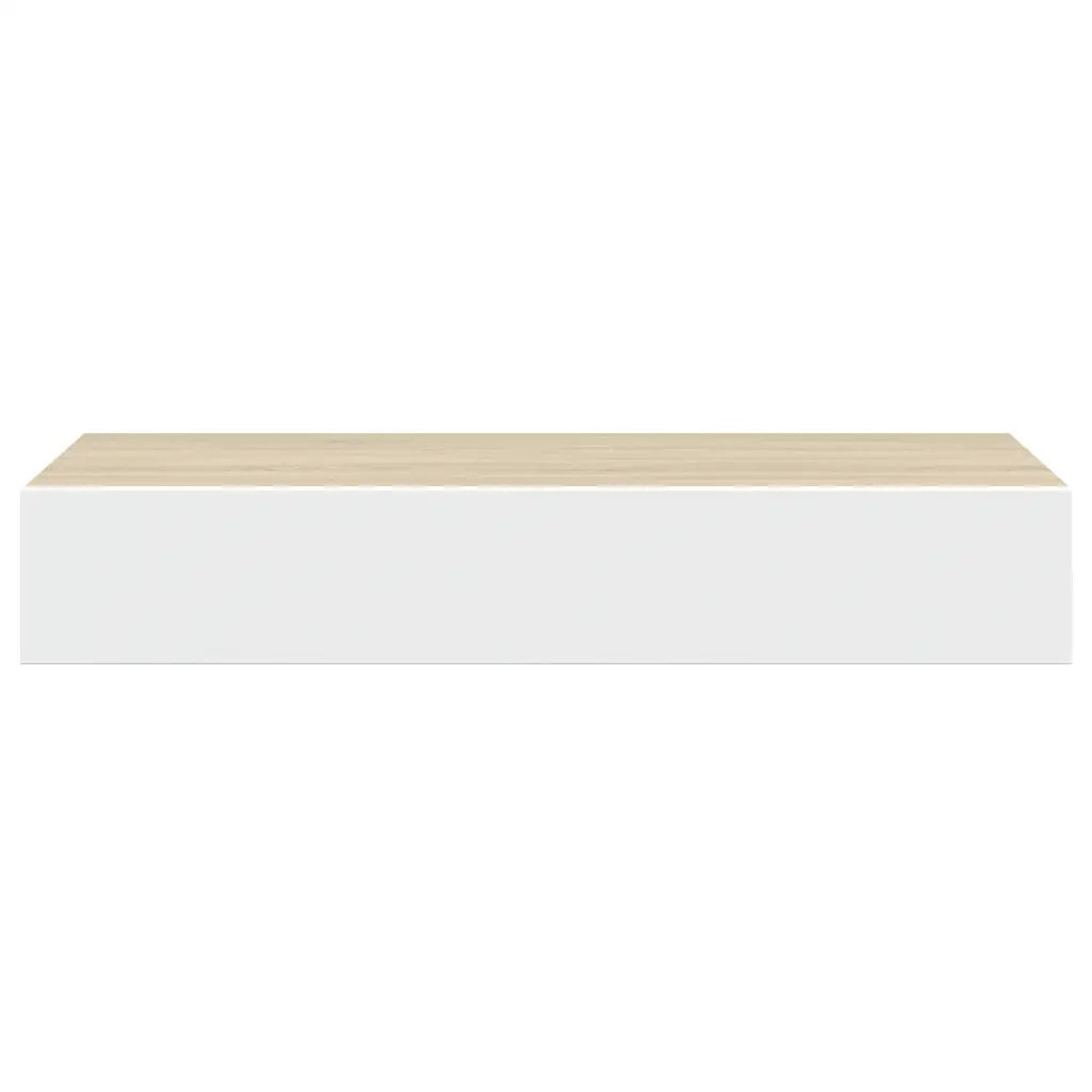 Scaffali a muro con cassetti 2 pz rovere e bianco 60x23,5x10 cm MDF 330264