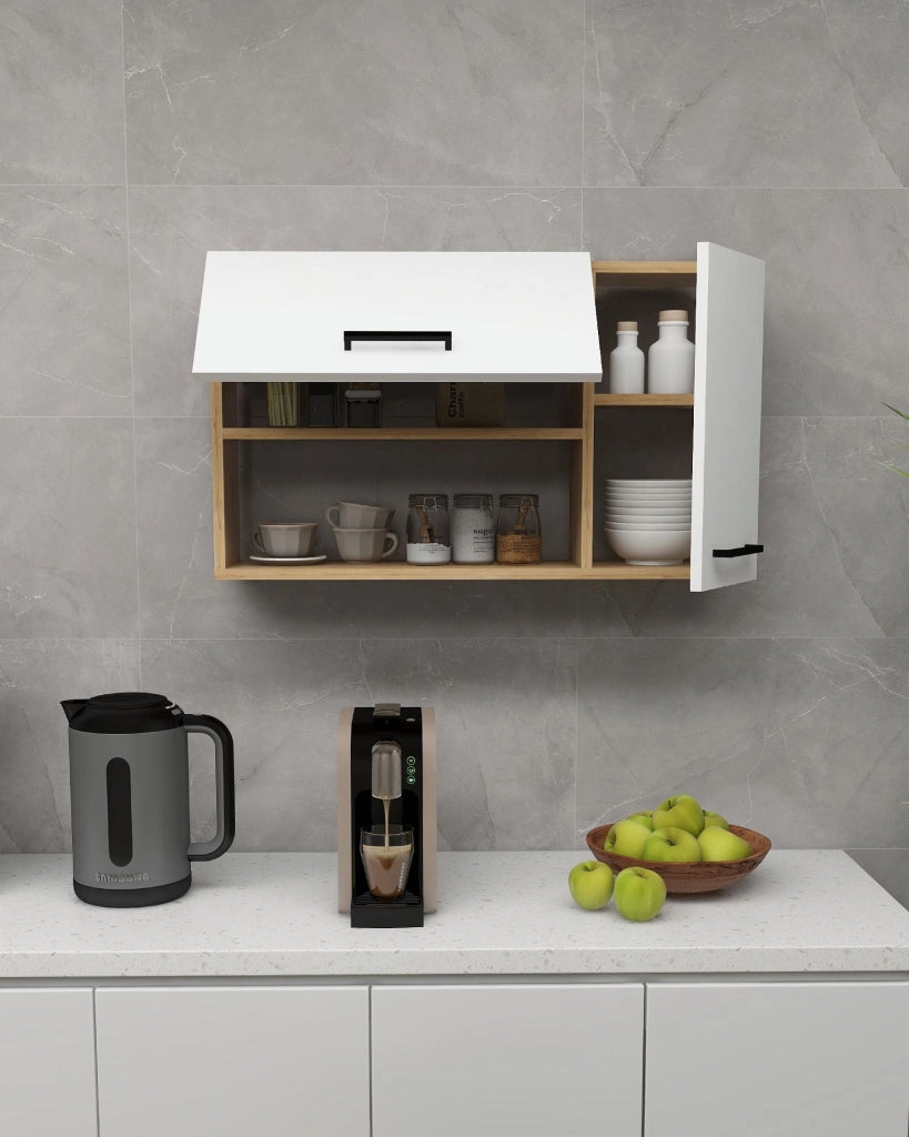 Credenza in legno "Akasya" - 90 x 24 x 52 cm - Bianco