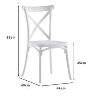 Set 4 Sedie 88x44x49 cm in Polipropilene Bianco