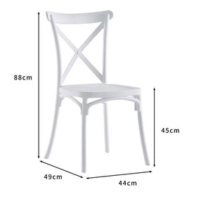 Set 4 Sedie 88x44x49 cm in Polipropilene Bianco