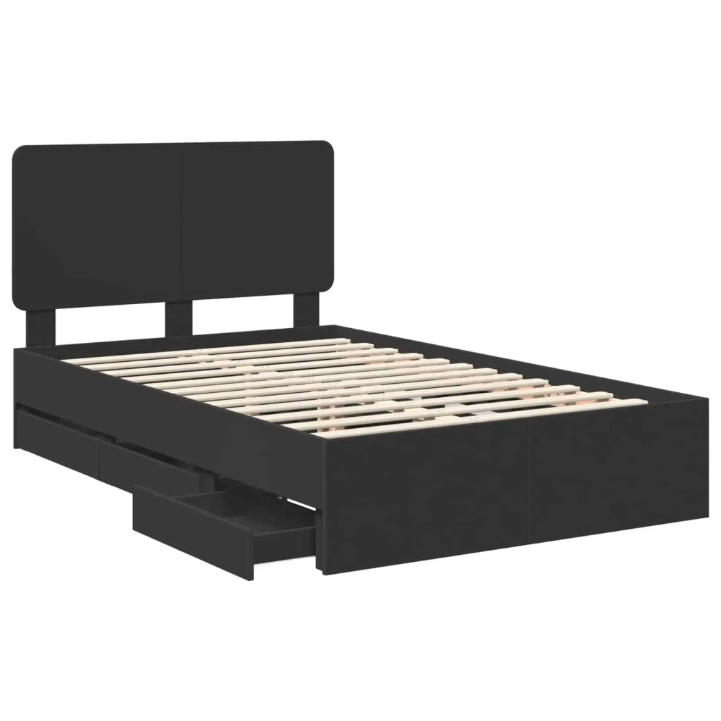 Struttura del letto-Giroletto Nero 120 x 190 cm Legno Ingegnerizzato 118115