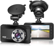 Dual Dashcam per Auto - Dualcam con Visore Anteriore e Posteriore - Full HD - Visore con Visione Notturna - Visore con Sensore di Movimento - Obiettivo con Angolo di Campo Ampio - Modalità di Parcheggio - Registrazione Continua - Visore con Carta SD