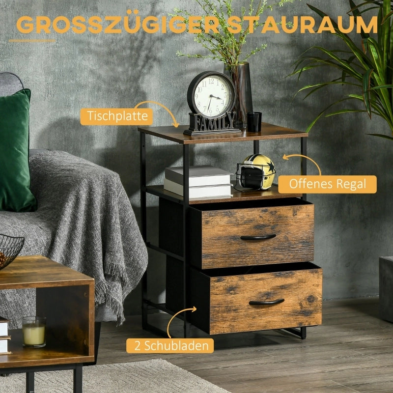 CASSETTIERA da soggiorno 45x40x70,5 cm marrone stile industriale