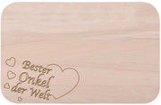 Scultura da colazione con incisione "Miglior zio del mondo" come regalo - in legno - idea regalo ideale per compleanni o Natale