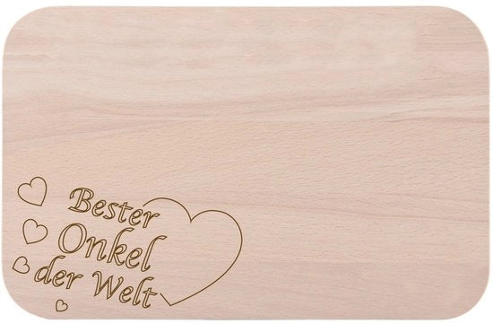 Scultura da colazione con incisione "Miglior zio del mondo" come regalo - in legno - idea regalo ideale per compleanni o Natale