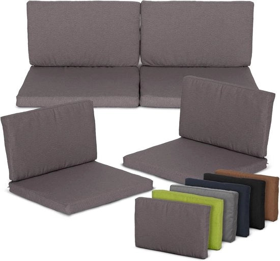 Set di cuscini per giardino 8 pezzi per loungeset - Impermeabile all'acqua e resistente ai raggi UV - Ideale per arredamenti in rattan - Supporto per divani e sedie