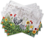 Set di 4 tovagliami in cotone 100% per tavola da pranzo, cucina, occasioni speciali, uso quotidiano, feste di cena, stagione primaverile/estiva, Pasqua (33 cm x 48 cm)